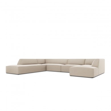 Canapé d'angle panoramique gauche velours Ruby Beige 7 Places BOUTICA DESIGN MIC_UL_44_F1_RUBY1