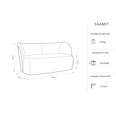 Canapé bouclette Saamit Gris 3 Places BOUTICA DESIGN MIC_3S_67_F1_SAAMIT2