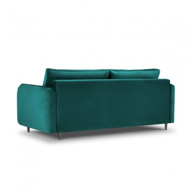 Canapé convertible velours Scaleta Turquoise Pieds Métal Chromé Noir BOUTICA DESIGN MIC_3SF_51_A3_SCALETA5