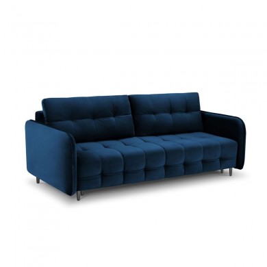 Canapé convertible velours Scaleta Bleu Roi Pieds Métal Chromé Noir BOUTICA DESIGN MIC_3SF_51_A3_SCALETA7