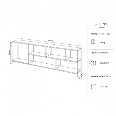 Console Steppe Placage en Chêne Naturel 60x25x180 BOUTICA DESIGN MIC_CON_180x25_STEPPE1