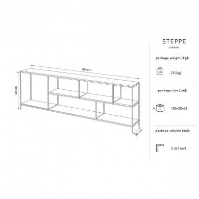 Console Steppe Blanc Venato 60x25x180 BOUTICA DESIGN MIC_CON_180x25_STEPPE3