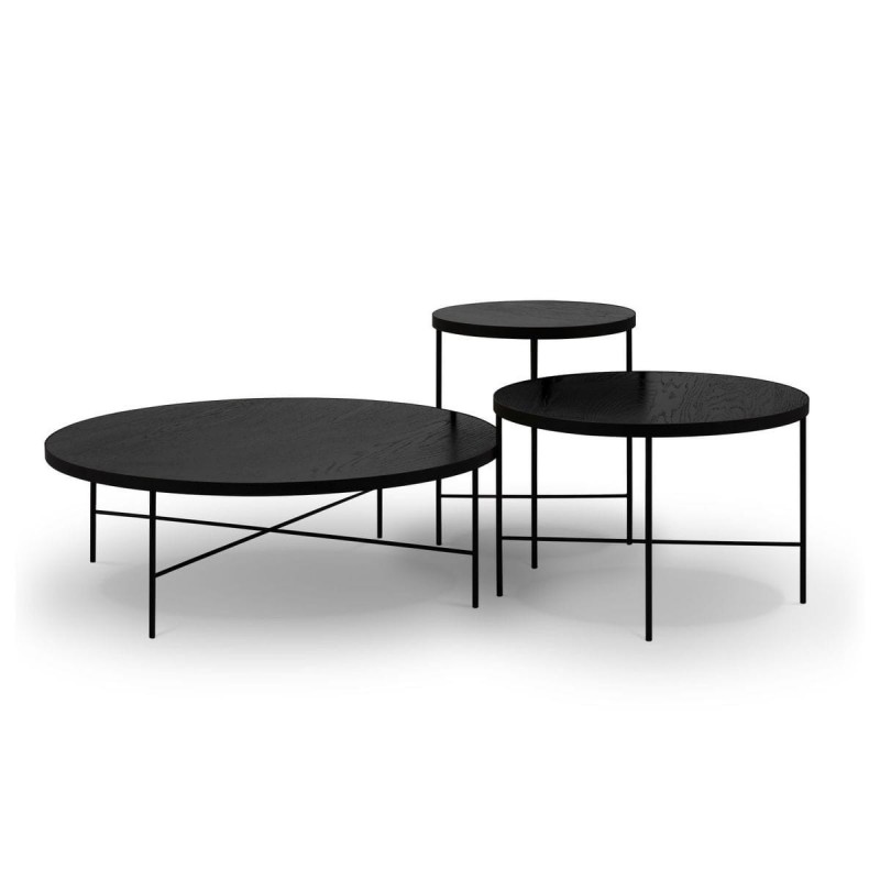 Table basse gigogne bois Steppe Placage en Chêne Noir BOUTICA DESIGN MIC_TAB_SET3_STEPPE2