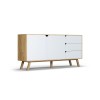 Commode Togo Blanc Chêne Doré 80x42x160 BOUTICA DESIGN MIC_COM_160x80_F1_TOGO1