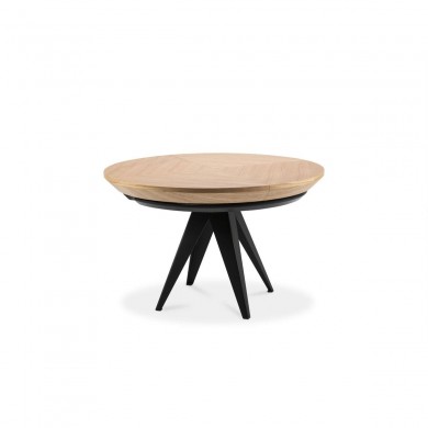 Table extensible Toni Placage en Chêne Naturel 76x120x120 BOUTICA DESIGN MIC_TAB_EXT_120_TONI1