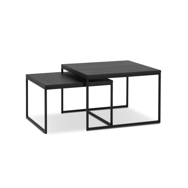 Table basse gigogne bois Veld Placage en Chêne Noir BOUTICA DESIGN MIC_TAB_SET2_60x60_VELD2