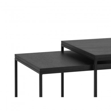 Table basse gigogne bois Veld Placage en Chêne Noir BOUTICA DESIGN MIC_TAB_SET2_60x60_VELD2