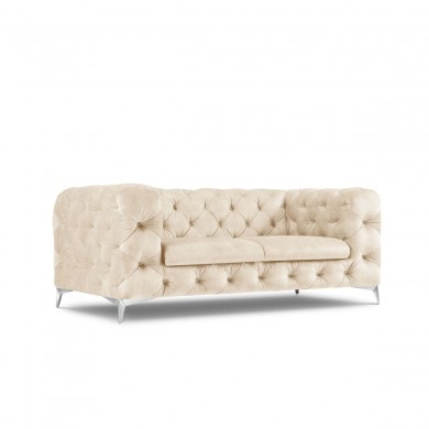 Canapé velours Violane Beige Clair 2 Places BOUTICA DESIGN MIC_2S_103_F1_VIOLANE1