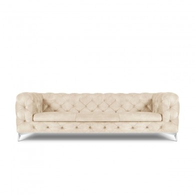 Canapé velours Violane Beige Clair 3 Places BOUTICA DESIGN MIC_3S_103_F1_VIOLANE1