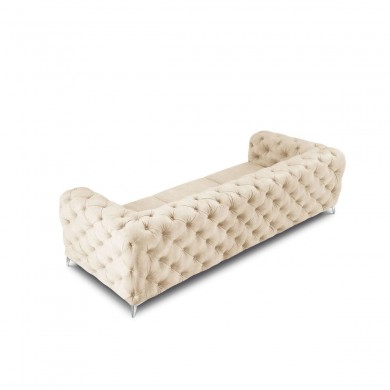 Canapé velours Violane Beige Clair 3 Places BOUTICA DESIGN MIC_3S_103_F1_VIOLANE1