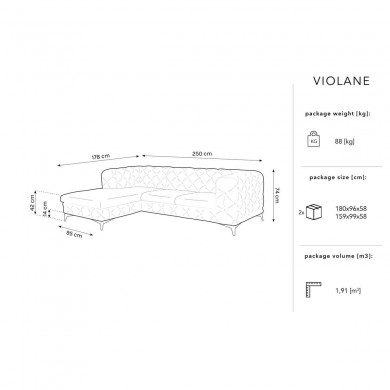 Canapé d'angle gauche Violane Marron BOUTICA DESIGN MIC_LC_103_F1_VIOLANE2