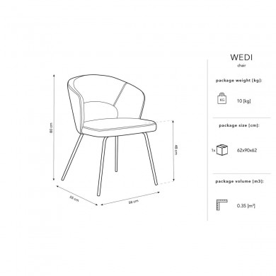 Chaise velours Wedi Pétrole BOUTICA DESIGN MIC_CH_2_F10_WEDI10