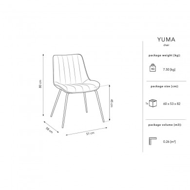 Chaise velours Yuma Beige Pieds Métal Noir BOUTICA DESIGN MIC_CH_2_F9_YUMA1