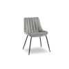 Chaise velours Yuma Gris Clair Pieds Métal Noir BOUTICA DESIGN MIC_CH_2_F9_YUMA10