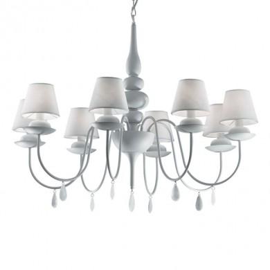 Lustre Design Italien BLANCHE Blanc 8x40W IDEAL LUX 35574