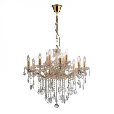 Lustre avec Pampilles FLORIAN Or 12x40W IDEAL LUX 35611