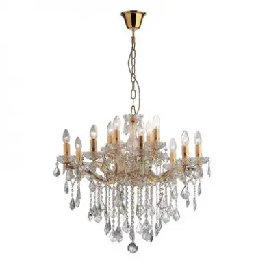 Lustre avec Pampilles FLORIAN Or 12x40W IDL_035611 35611 Lustre avec Pampilles FLORIAN Or 12x40W IDEAL LUX 35611