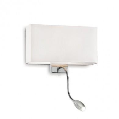 Applique murale HOTEL Blanc 1x60W + 1x1W IDEAL LUX 35949