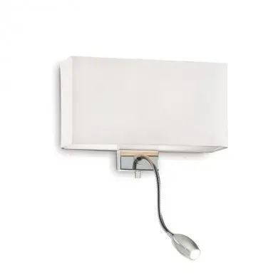 Applique murale HOTEL Blanc 1x60W + 1x1W IDL_035949 35949 Applique murale HOTEL Blanc 1x60W + 1x1W IDEAL LUX 35949