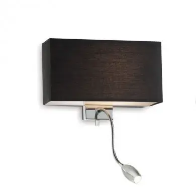 Applique HOTEL Noir 1x60W + 1x1W IDL_035956 35956 Applique HOTEL Noir 1x60W + 1x1W IDEAL LUX 35956
