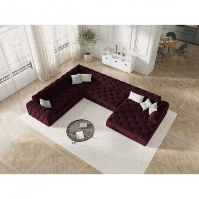 Canapé d'angle panoramique gauche velours Candice Bordeaux BOUTICA DESIGN MIC_UL_L_131_F1_CANDICE5