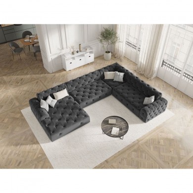 Canapé d'angle panoramique droit velours Candice Gris Foncé BOUTICA DESIGN MIC_UR_L_131_F1_CANDICE7