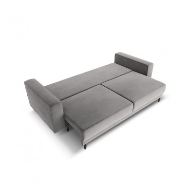 Canapé convertible avec coffre Caro Gris Clair Velours BOUTICA DESIGN MIC_3SF_51_F1_CARO4