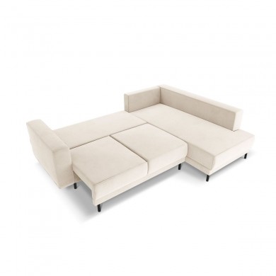 Canapé convertible velours droit Caro Beige Clair BOUTICA DESIGN MIC_RCF_51_F1_CARO1