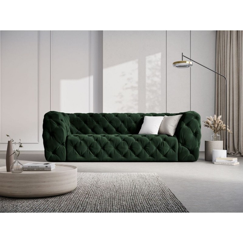 Canapé velours Iggy Vert Bouteille 3 Places BOUTICA DESIGN MIC_3S_51_F1_IGGY2