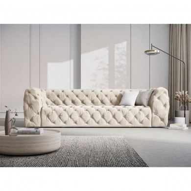 Canapé velours Iggy Beige Clair 4 Places BOUTICA DESIGN MIC_4S_51_F1_IGGY1