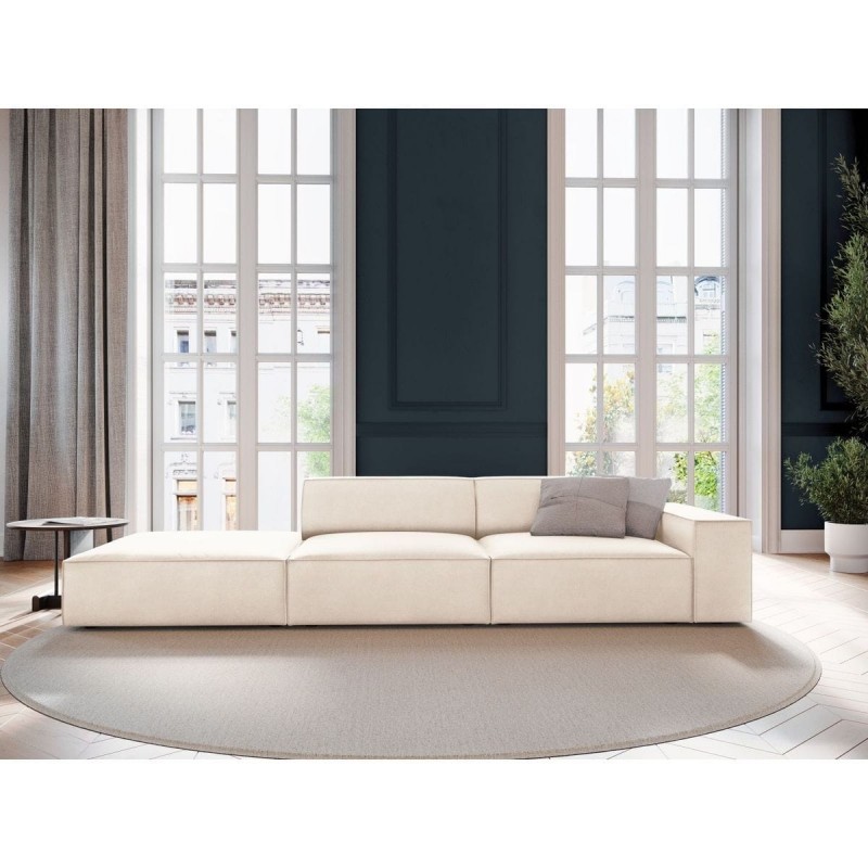 Canapé gauche velours Jodie Beige Clair BOUTICA DESIGN MIC_3SOL_51_F1_JODIE1