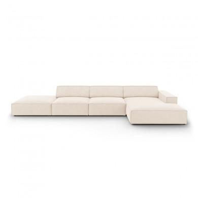 Canapé d'angle droit velours Jodie Beige Clair 5 Places BOUTICA DESIGN MIC_RCO_51_F1_JODIE1