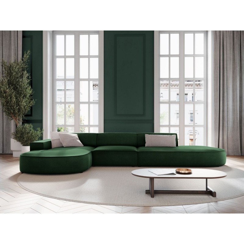 Canapé arrondi d'angle gauche velours Jodie Vert Bouteille L342cm BOUTICA DESIGN MIC_RLCO_51_F1_JODIE3