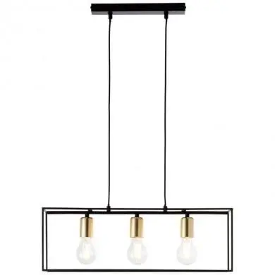 Suspension Bar ARICA 3x60W E27 Noir-Laiton BRILLIANT 92747/06