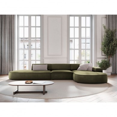 Canapé arrondi d'angle droit velours Jodie Vert L342cm BOUTICA DESIGN MIC_RRCO_51_F1_JODIE2