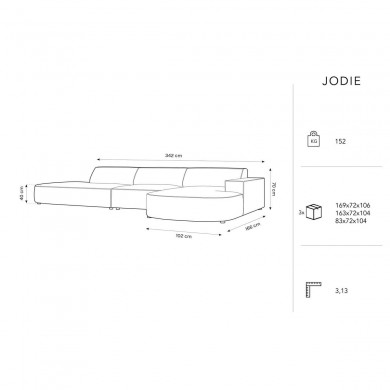 Canapé arrondi d'angle droit velours Jodie Vert L342cm BOUTICA DESIGN MIC_RRCO_51_F1_JODIE2