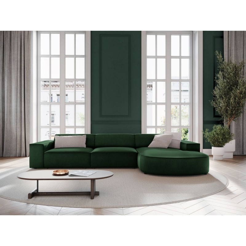 Canapé arrondi d'angle droit velours Jodie Vert Bouteille BOUTICA DESIGN MIC_RRC_51_F1_JODIE3