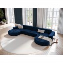 Canapé panoramique arrondi Jodie Bleu Roi