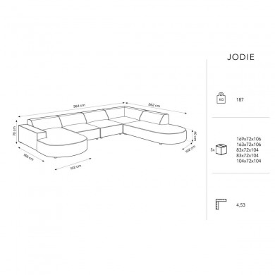 Canapé arrondi d'angle panoramique droit velours Jodie Vert BOUTICA DESIGN MIC_RUR_51_F1_JODIE2