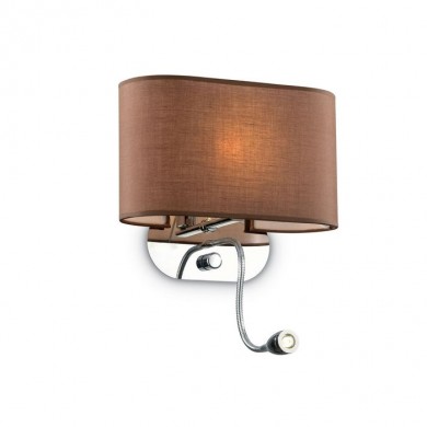 Applique murale SHERATON Marron 1x40W + 1x1W IDL_074917 74917 Applique murale SHERATON Marron 1x40W + 1x1W IDEAL LUX 74917