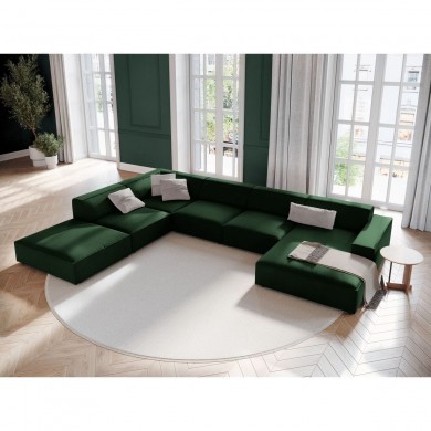 Canapé d'angle panoramique gauche velours Jodie Vert Bouteille BOUTICA DESIGN MIC_UL_51_F1_JODIE3