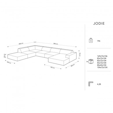 Canapé d'angle panoramique gauche Jodie Vert BOUTICA DESIGN MIC_UL_78_F1_JODIE2