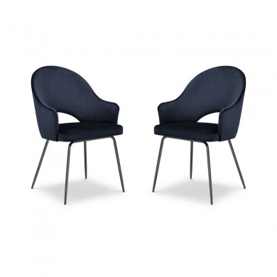 Chaise (lot x2) velours Johnny Bleu Foncé BOUTICA DESIGN MIC_CHSET2_2_F1_JOHNNY8