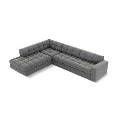 Canapé d'angle gauche velours Justin Gris Clair 5 Places BOUTICA DESIGN MIC_LC_L_51_F1_JUSTIN4