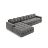 Canapé d'angle gauche velours Justin Gris Clair 4 Places BOUTICA DESIGN MIC_LC_S_51_F1_JUSTIN4