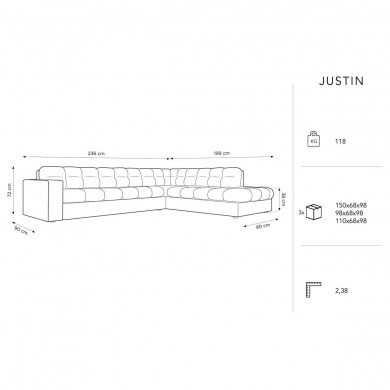 Canapé d'angle droit velours Justin Gris Clair 5 Places BOUTICA DESIGN MIC_RC_L_51_F1_JUSTIN4