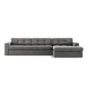 Canapé d'angle droit velours Justin Gris Clair 4 Places BOUTICA DESIGN MIC_RC_S_51_F1_JUSTIN4