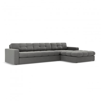 Canapé d'angle droit velours Justin Gris Clair 4 Places BOUTICA DESIGN MIC_RC_S_51_F1_JUSTIN4