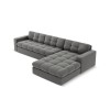 Canapé d'angle droit velours Justin Gris Clair 4 Places BOUTICA DESIGN MIC_RC_S_51_F1_JUSTIN4