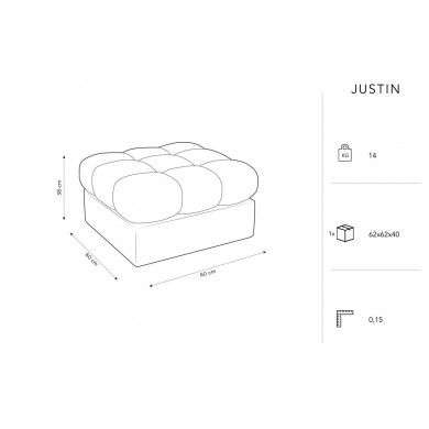 Pouf velours Justin Beige Clair BOUTICA DESIGN MIC_POUF_51_F1_JUSTIN1